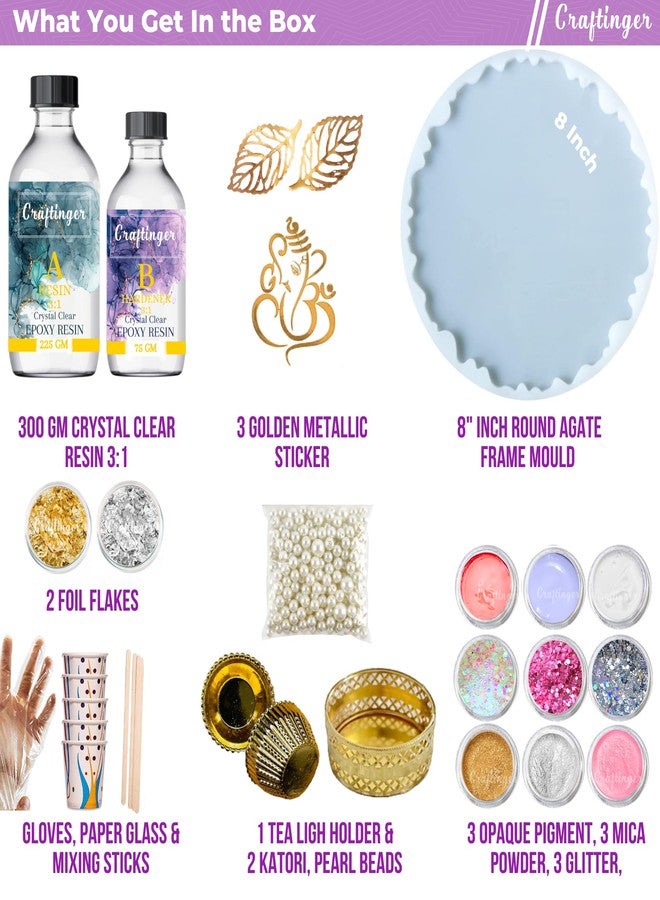 Craftinger Pro Pooja Thali Making Kit with 300gm Resin and More, Multicolor - Image 2